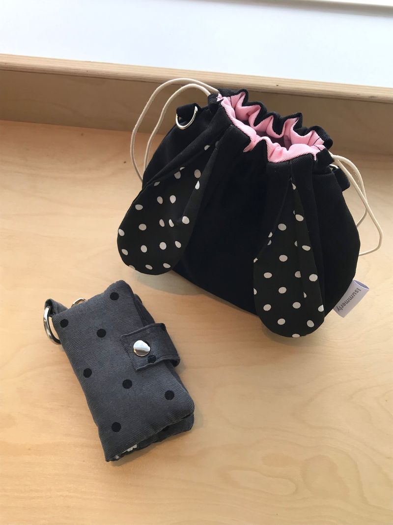 Bunny bag - Black dot