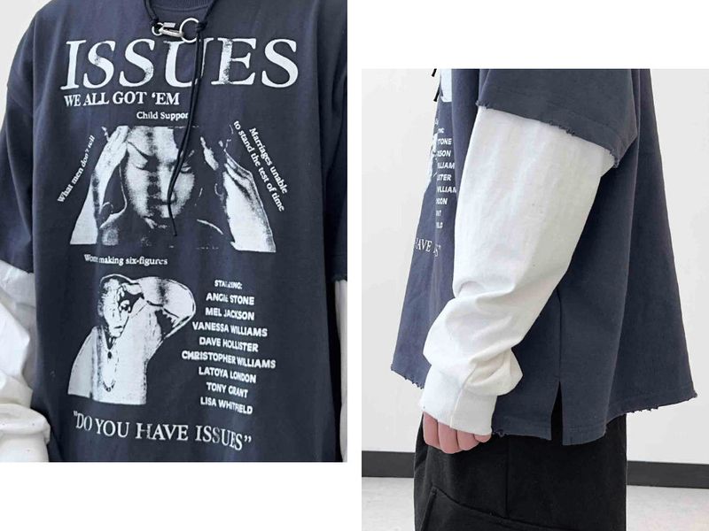 Issue Layered Color-Blocked Oversized Long Sleeve