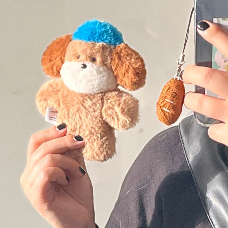 [MADE] Blue beanie puppy - key ring