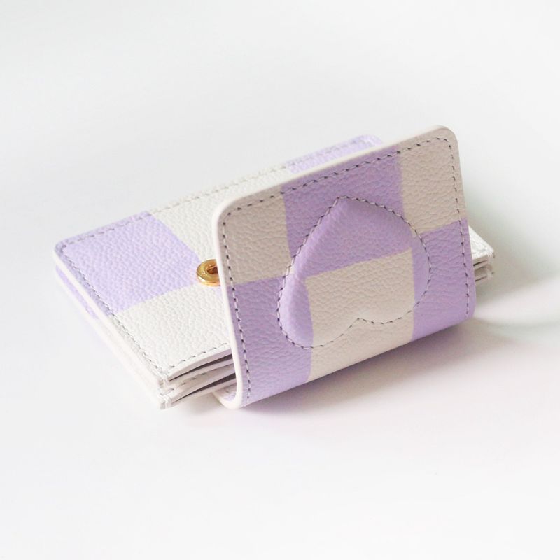 shape of' wallet - purple check