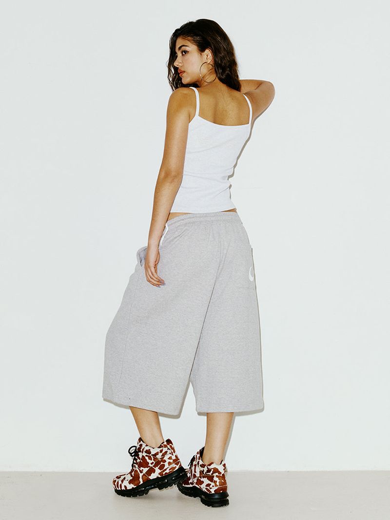 LACE SLEEVELESS HEATHER GREY