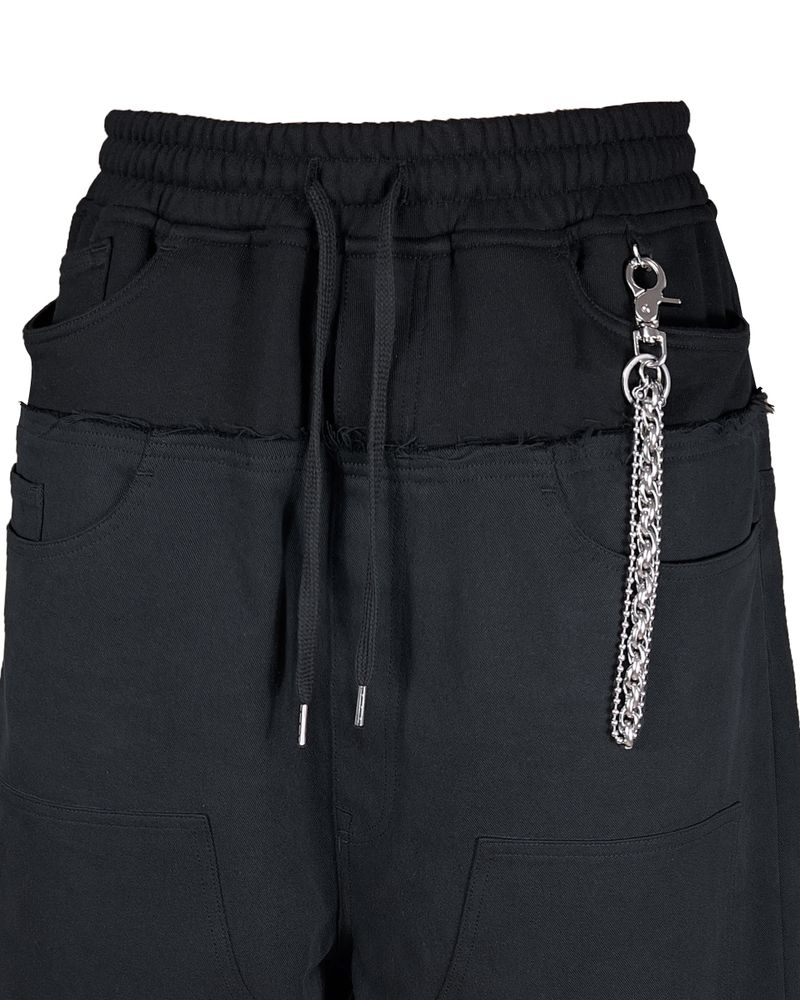 SWEAT X DENIM 2 LAYERED SHORTS