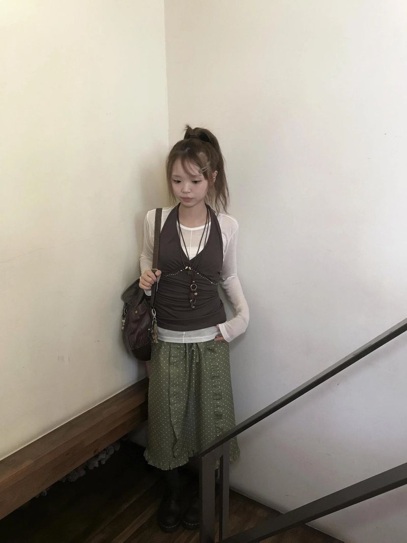 oso dot frill skirt