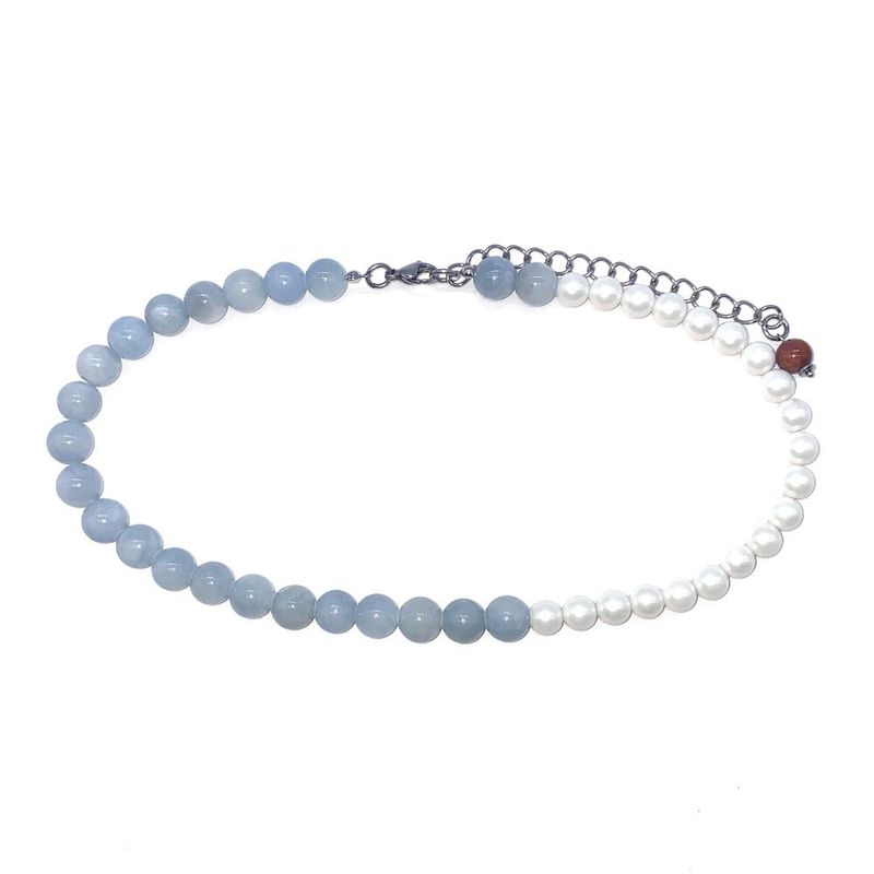 Aqua pearl necklace