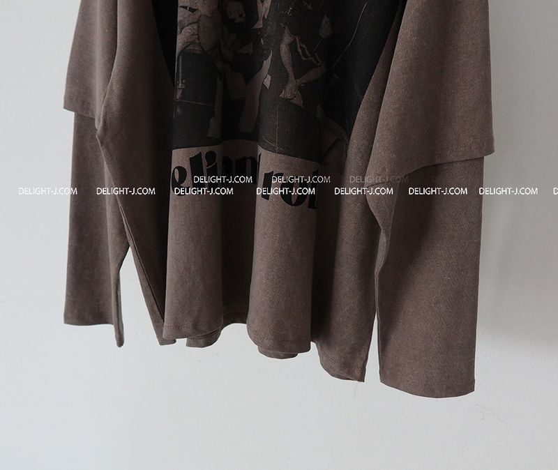 Layered printed oversized fit T-shirt