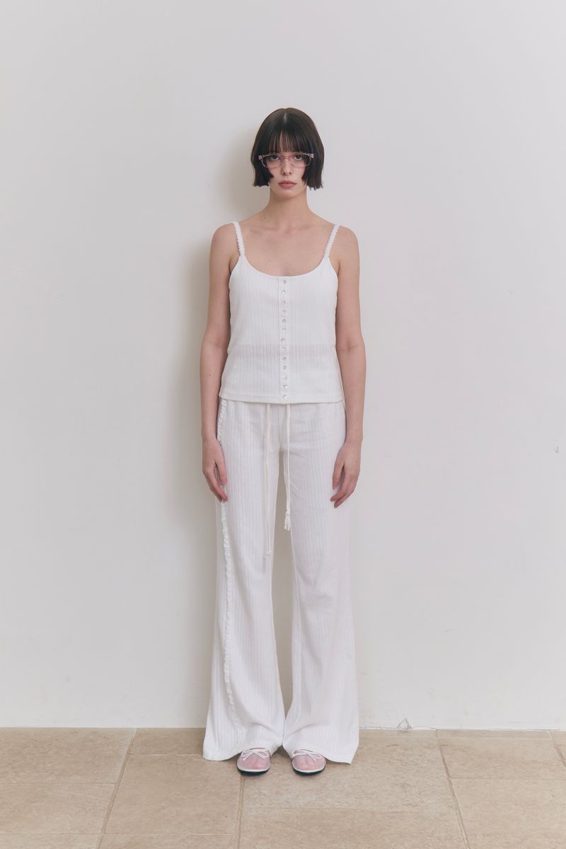 Sweet Dreams Lace Flare Pants (White)