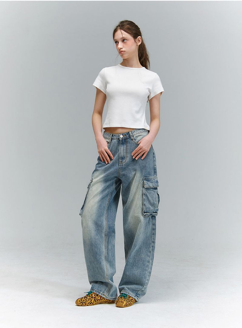 BTB : BLANK POCKET CARGO JEANS [BLUE CORE]