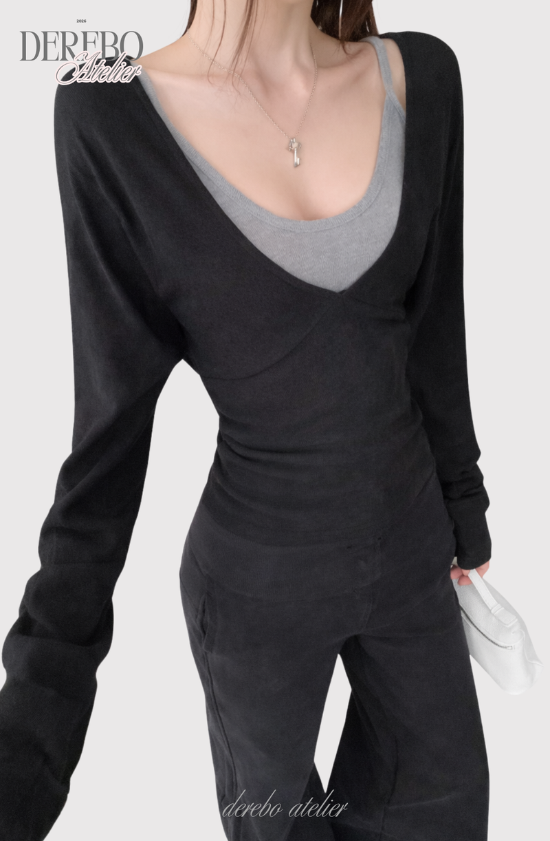 Renea Pink Layered Two-Piece Knitwear