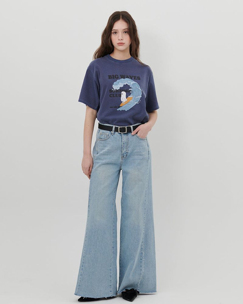 PANELED WIDE LEG JEANS [LIGHT BLUE]