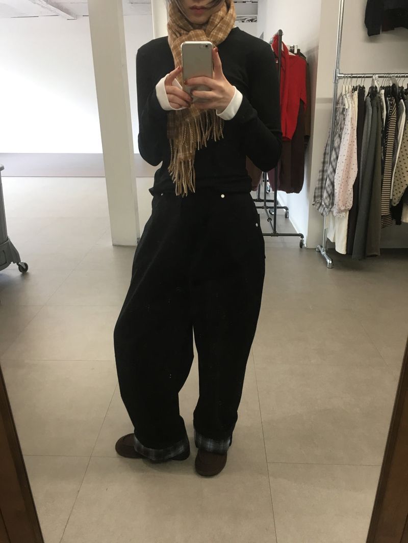 [MD Pick] Non-Fade Check Roll-up Denim (2 Colors)