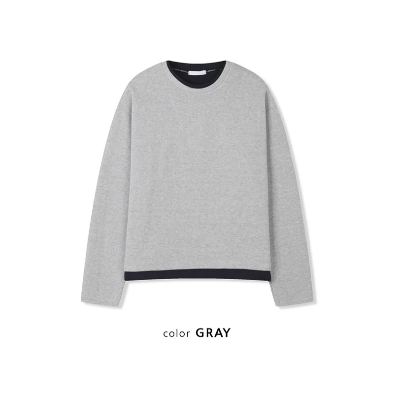 [Unisex] Crop layered round knit(3color)