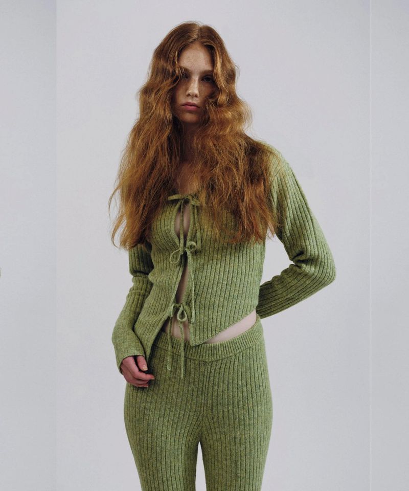 COLOR KNIT FLARE PANTS