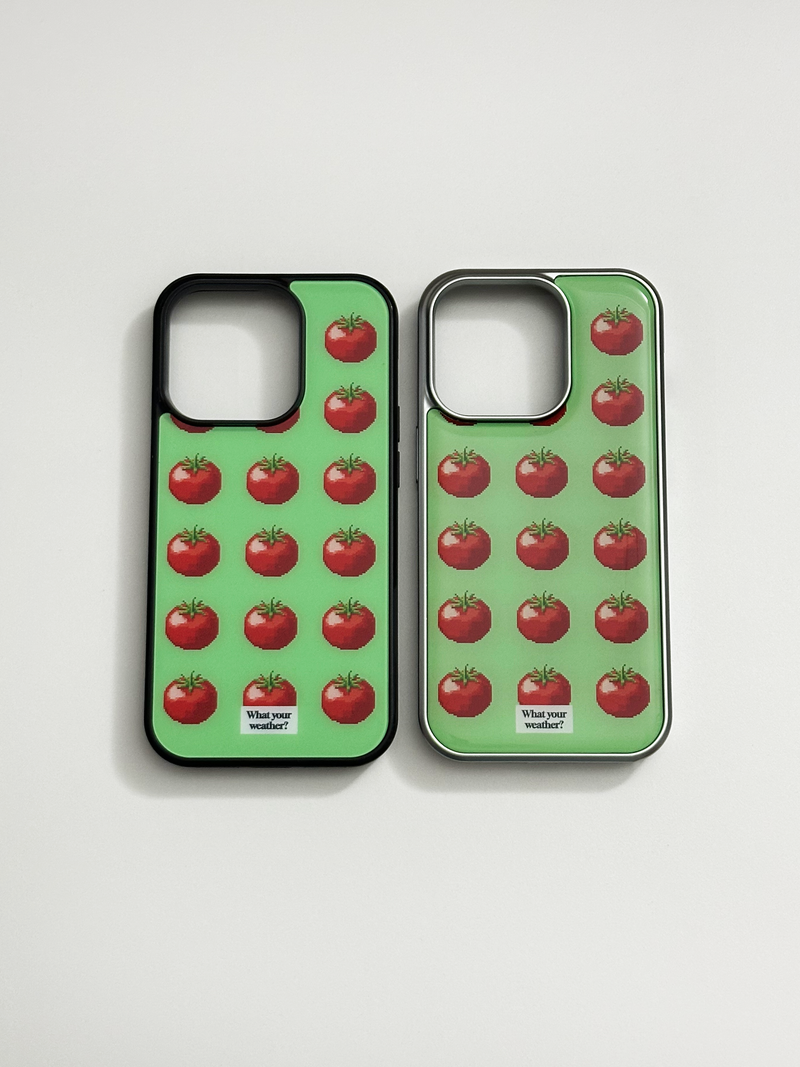 fruit tetris glass bumper case-tomato