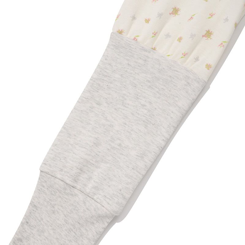 BOUQUET PATTERN SLIM FIT HOODIE ZIP UP [IVORY]