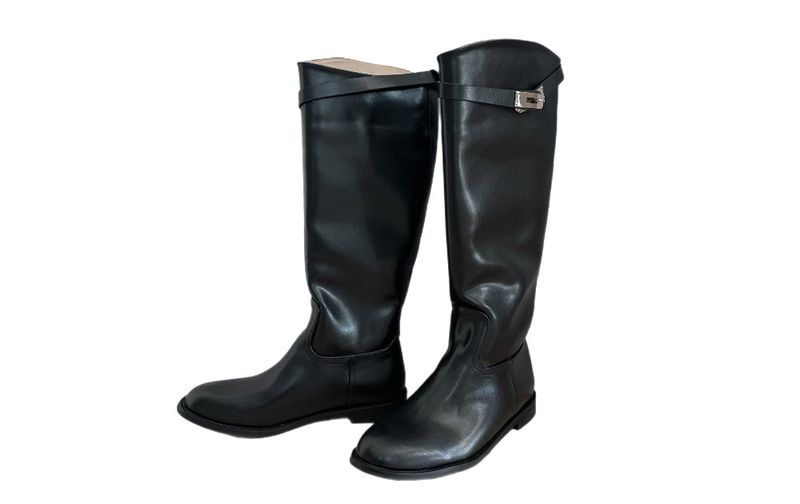 Maison Core Classic Buckle Leather Long Boots