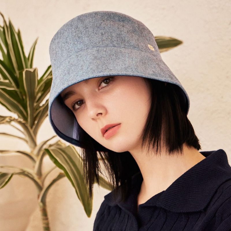 VA Square Drop Overfit Bucket Hat / Ash Blue