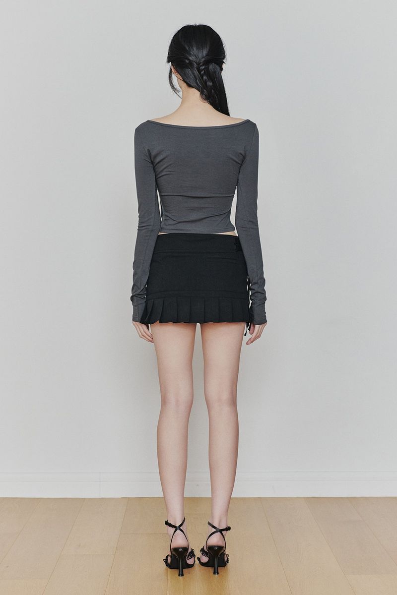 RUE BELTED MINI SKIRT black