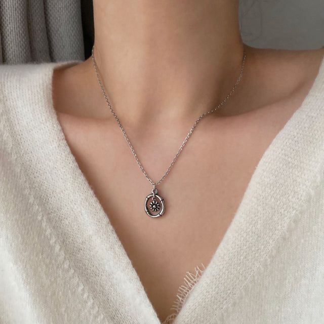 of Antique Flower Coin Unique Necklace