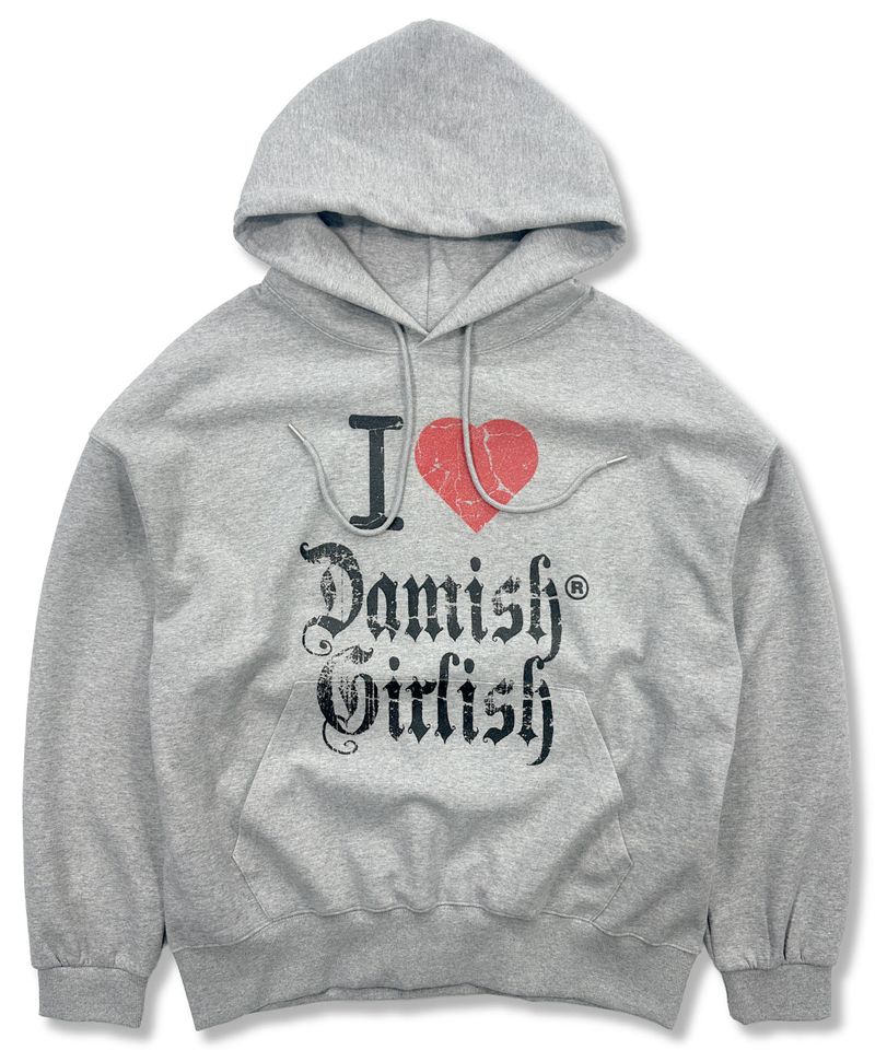 DAMISH（ダミッシュ）の「Girlish Heart Vintage Graphic Hoodie_Gray（Tops）」