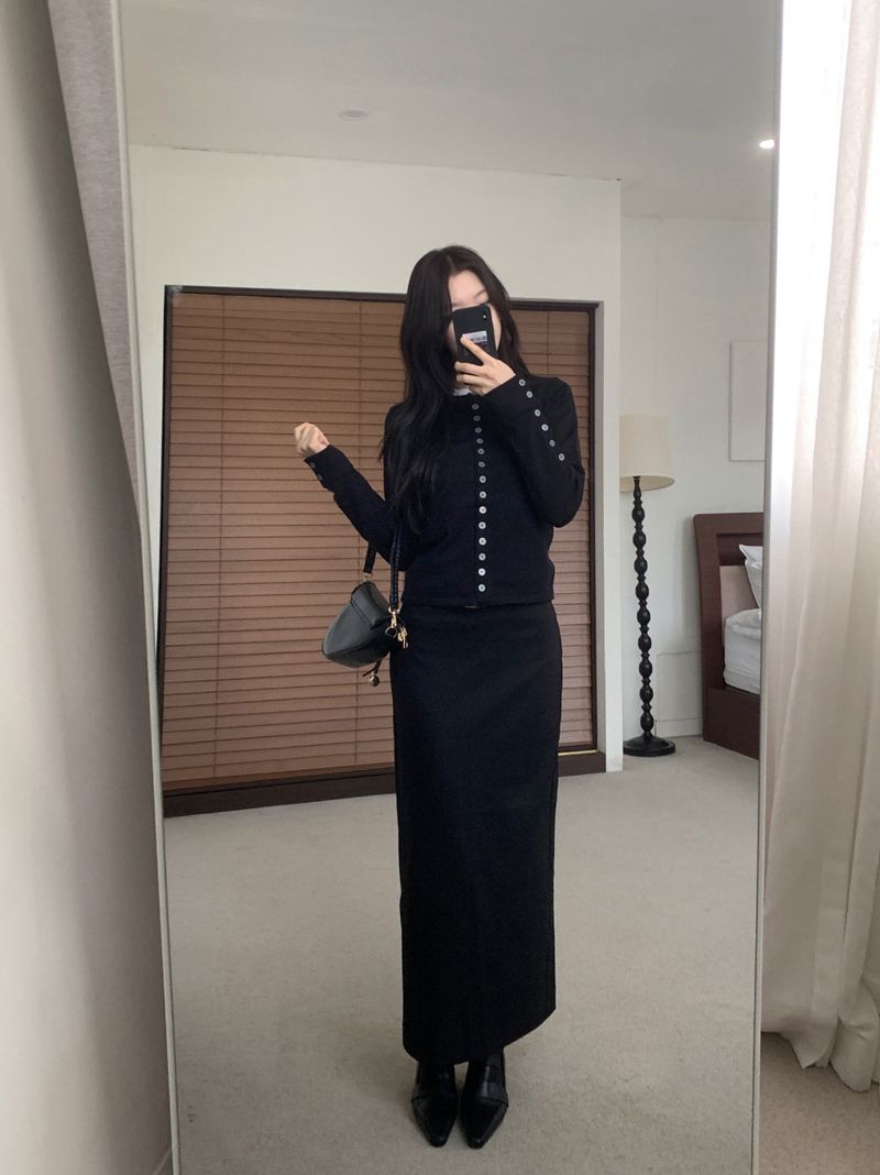スレートバックスリットロングマキシスカート