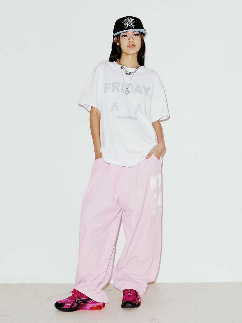 14 WIDE TRACK PANTS PINK