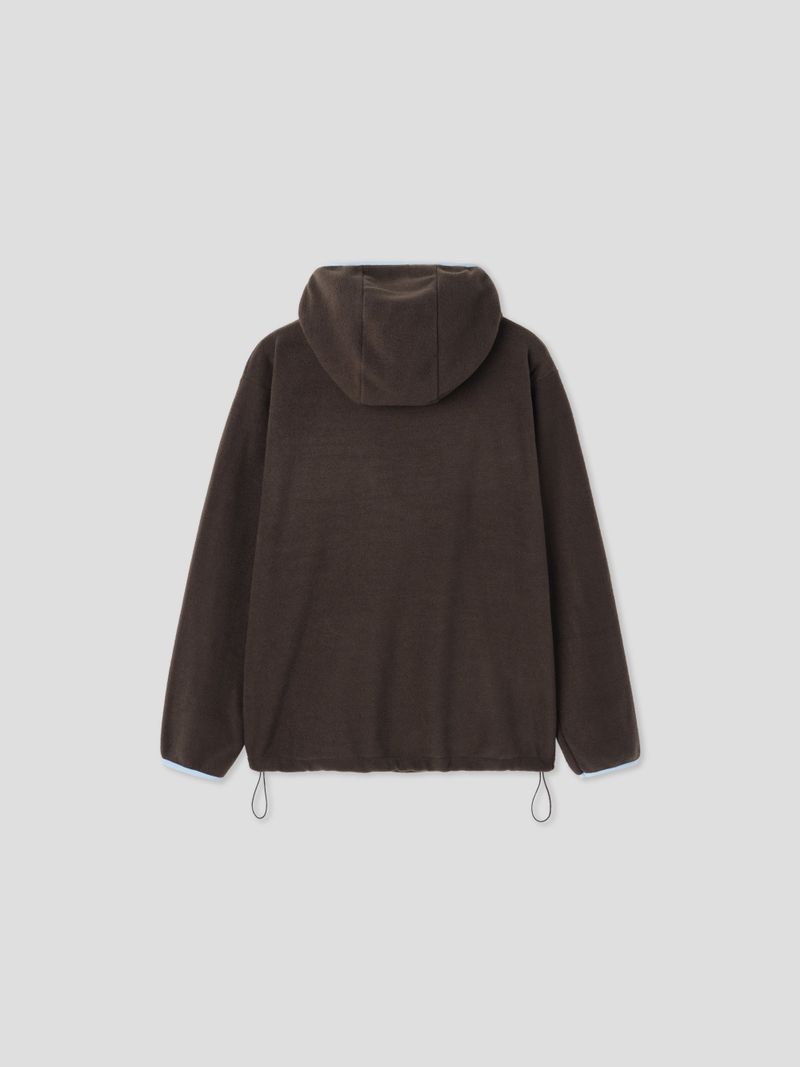 Foil fleece diagonal half-zip 4C
