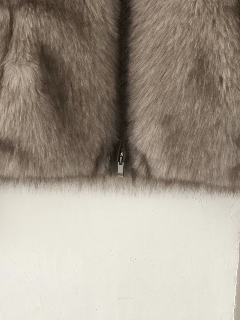Fox fur zip-up