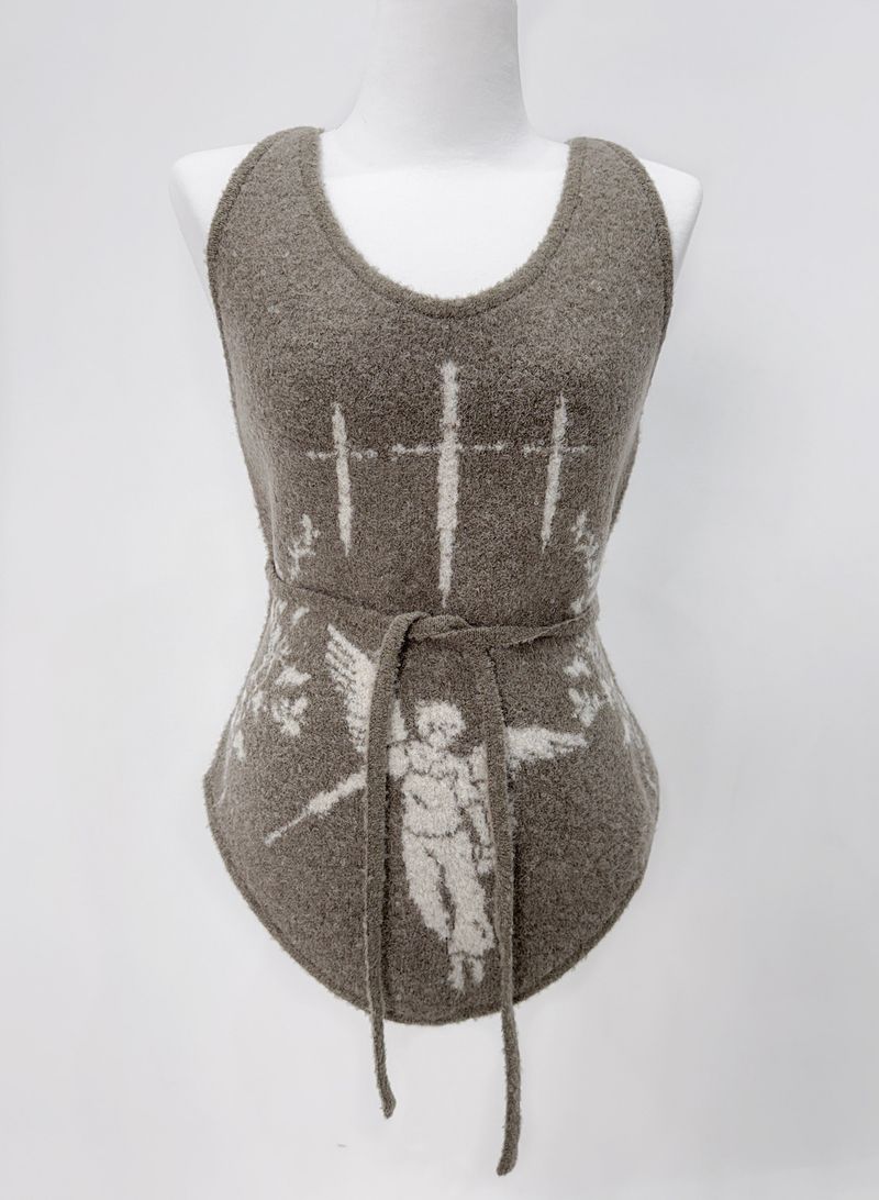 Angel Knitted Vest Brown
