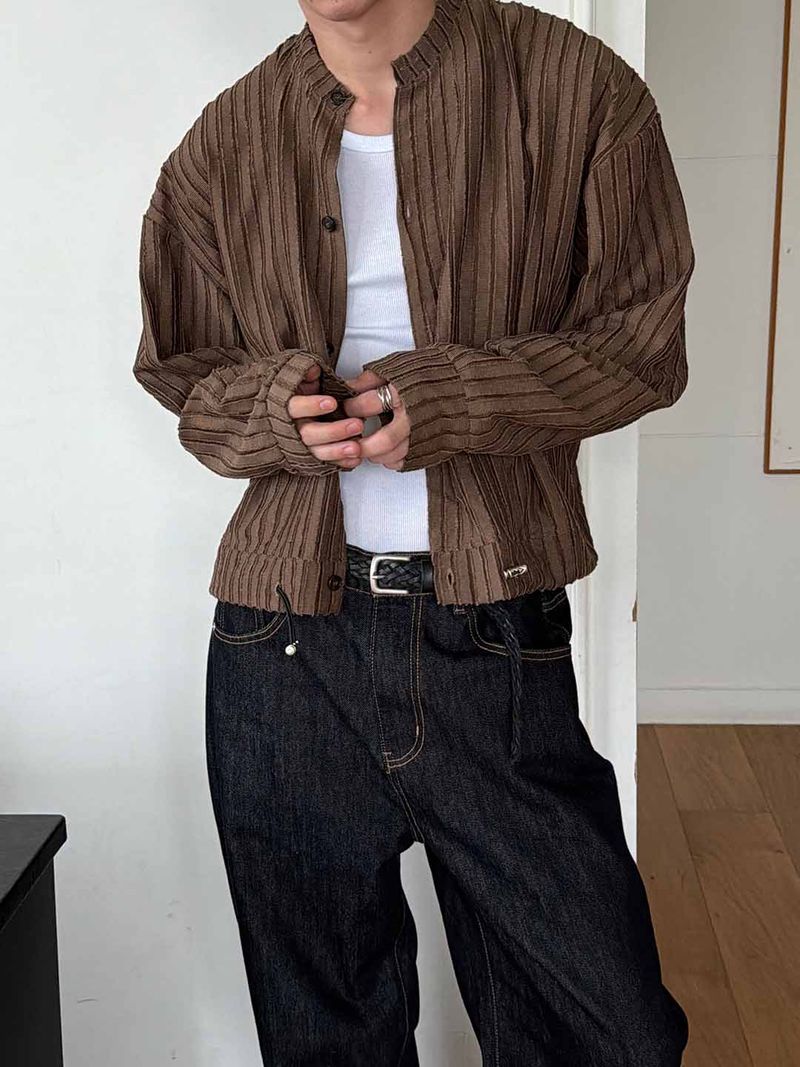 LAURANT（ロラン）の「ローカットテクスチャーニットカーディガン(3color)（トップス）」