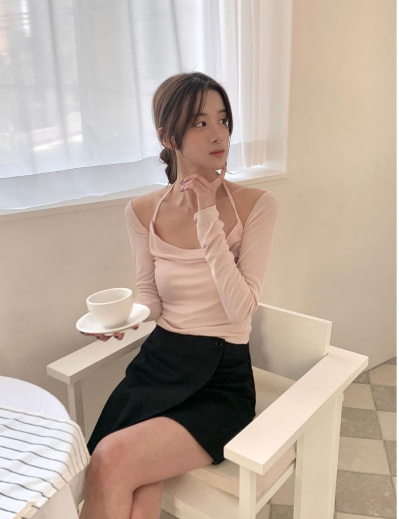 Rie cardigan sleevless set