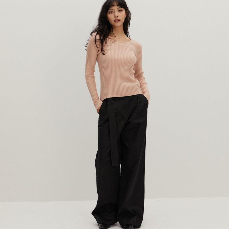 Square Neck Sweater Pink