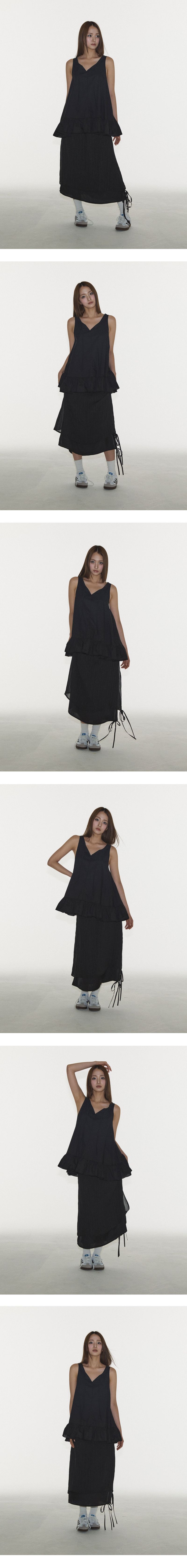 SHINE DOUBLE SKIRT IN BLACK