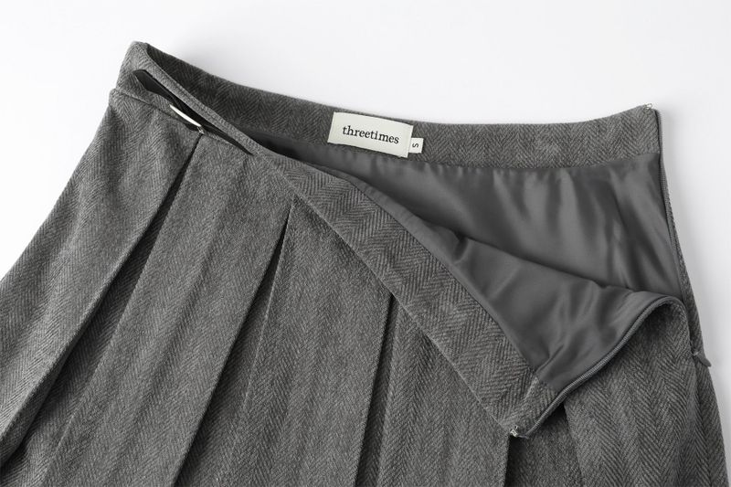 Classic pleats skirt - gray