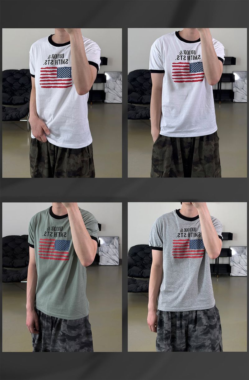 Loue American Flag Ringer Muscle Tee