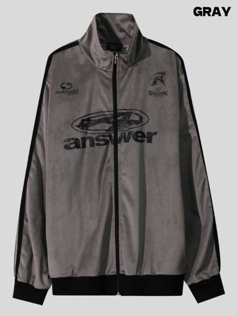 Spell velour color matching track jersey