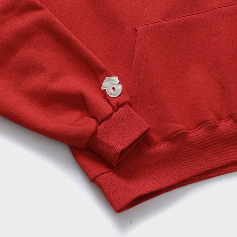 Mix C patch Hoodie / Red [Unisex]