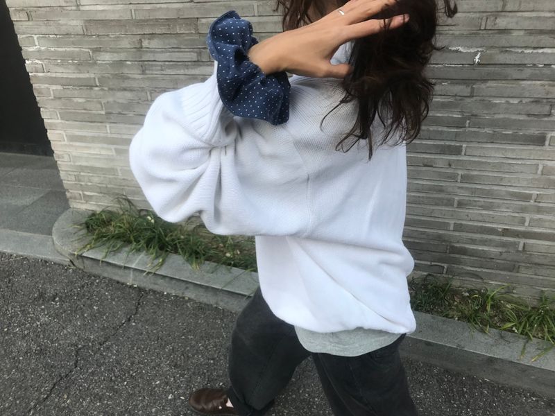 Vintage Hair Ruffle - Old Shirt Navy