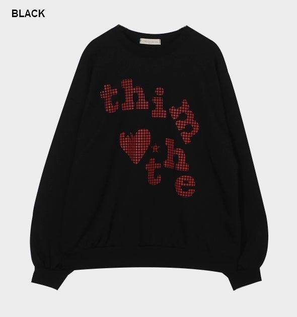 Checker Heart Overfit Sweatshirt