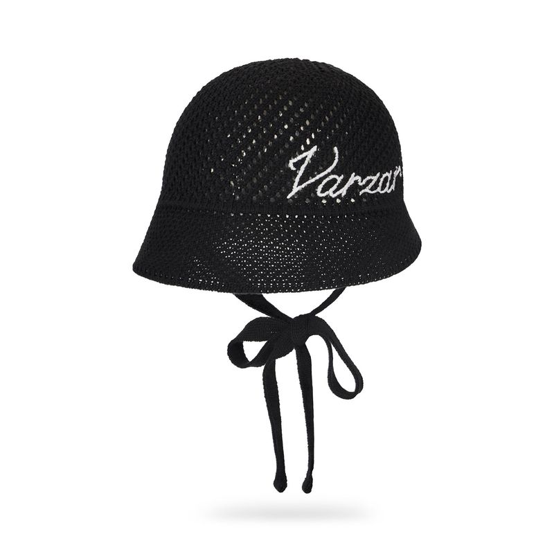 New Wave Varzar Punching Knit Bonnet Hat Black