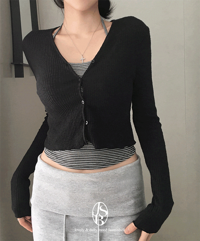 JASMINBELL(ジャスミンベル)の「Kabi V-neck Ribbed Modal Cardigan(Tops)」