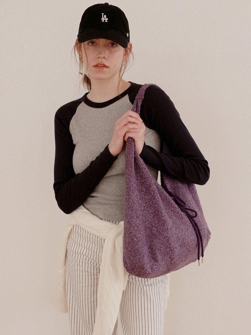 VOOR（ボル）の「Jeanne Knit Shoulder Bag_Purple（Bags）」