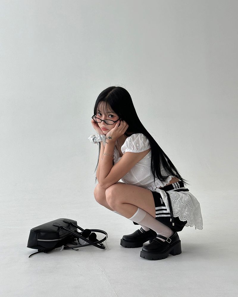 Punching Layered Belt Skirt
