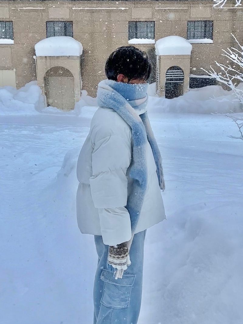 Snowflake long check muffler