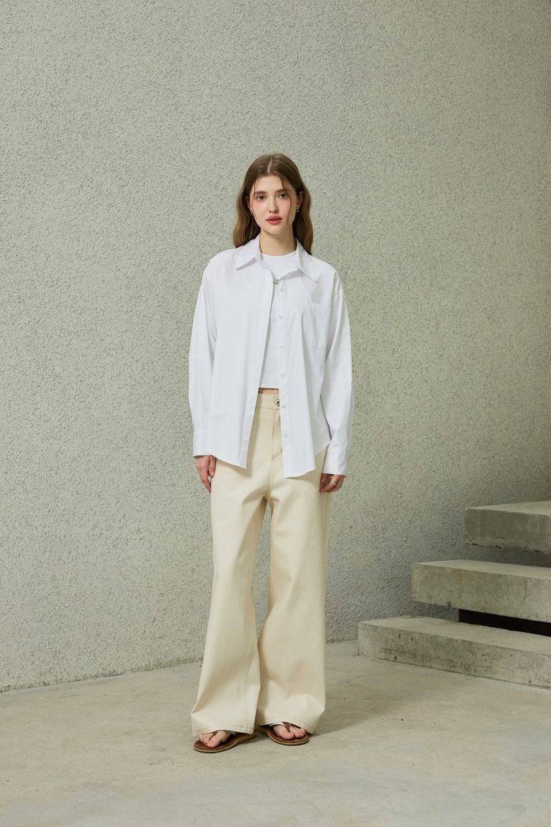 BRIGHT OVERSIZED SHIRT / WHITE