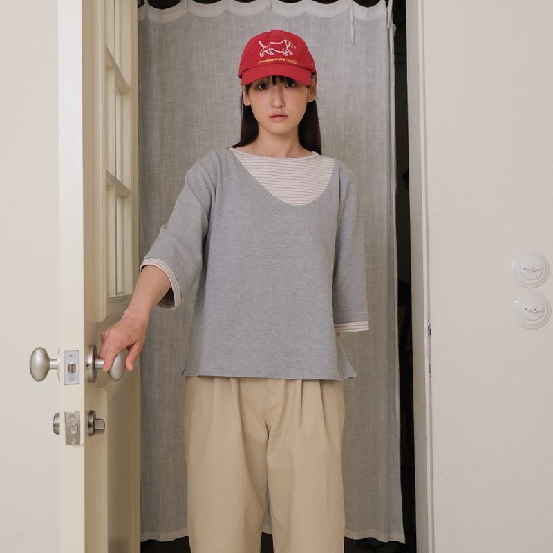 Gray Layered PK Tee