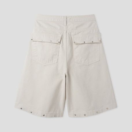 Leaden Stud Cotton Bermuda Shorts