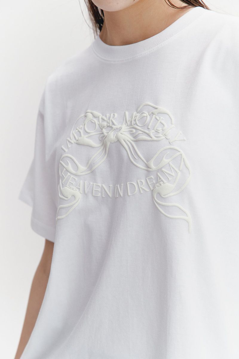 Ribbon Boxy T White