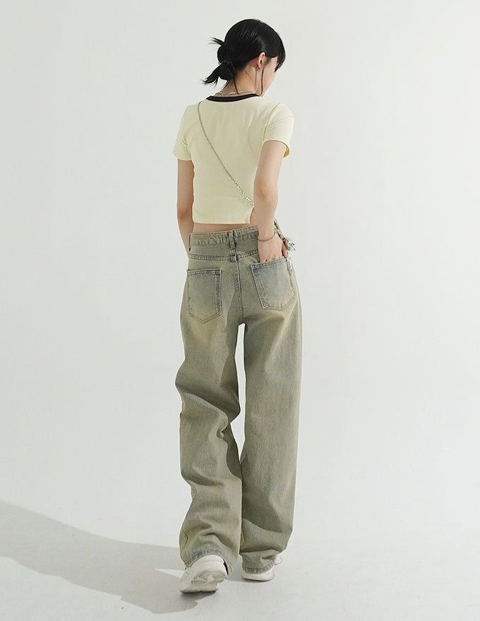 Paradise Side Cutting Cropped T-Shirt