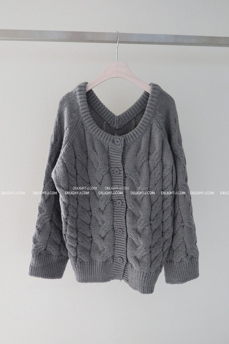 Twisted Double-Sided Button Cardigan Knitwear