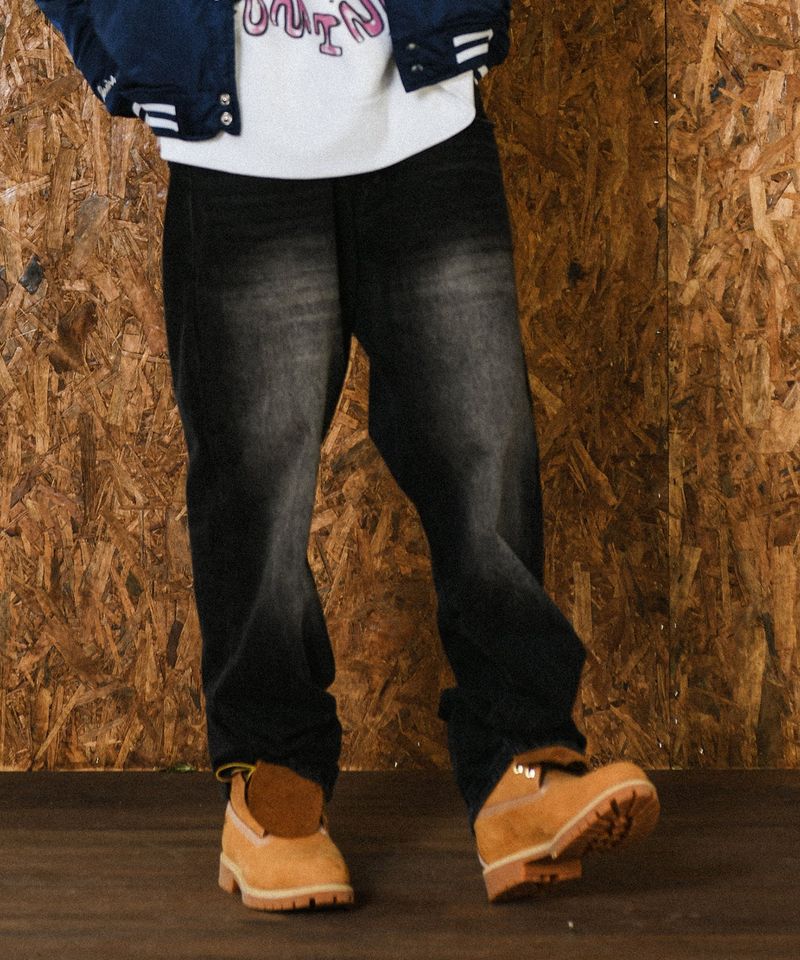 Clover Washing Denim Pants Black